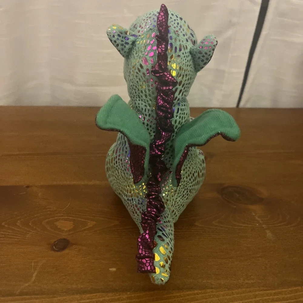 TY Beanie Boos CINDER Dragon Green Sparkle Holo Design Plush 6